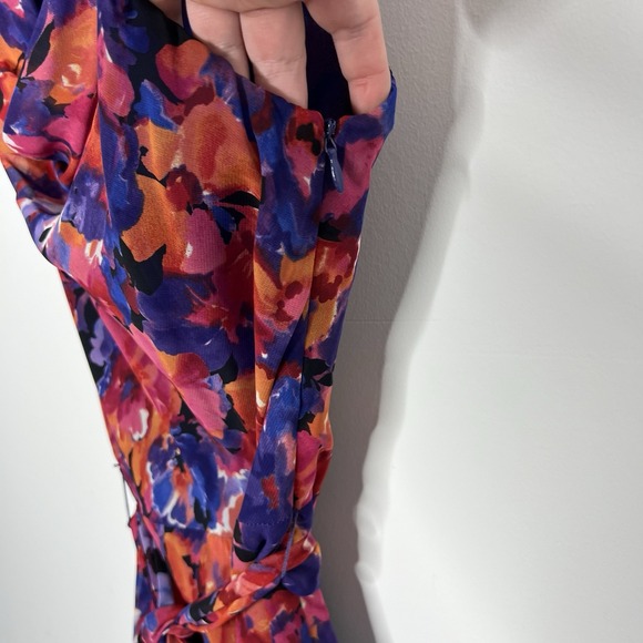 Lauren Ralph Lauren Dress Womens 4 Pink Purple Floral‎ Cowl Neck Vibrant Belted - Picture 7 of 10